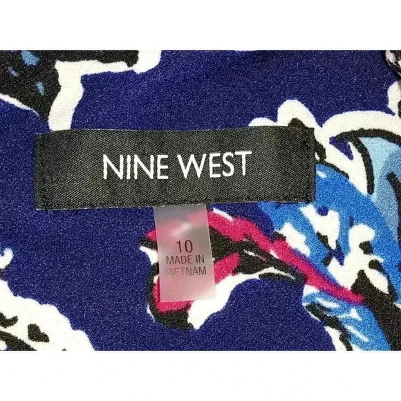 Nine West Womens Mini Dress Multicolor Round Neck Sleeveless Back Zip 10 - Picture 8 of 10